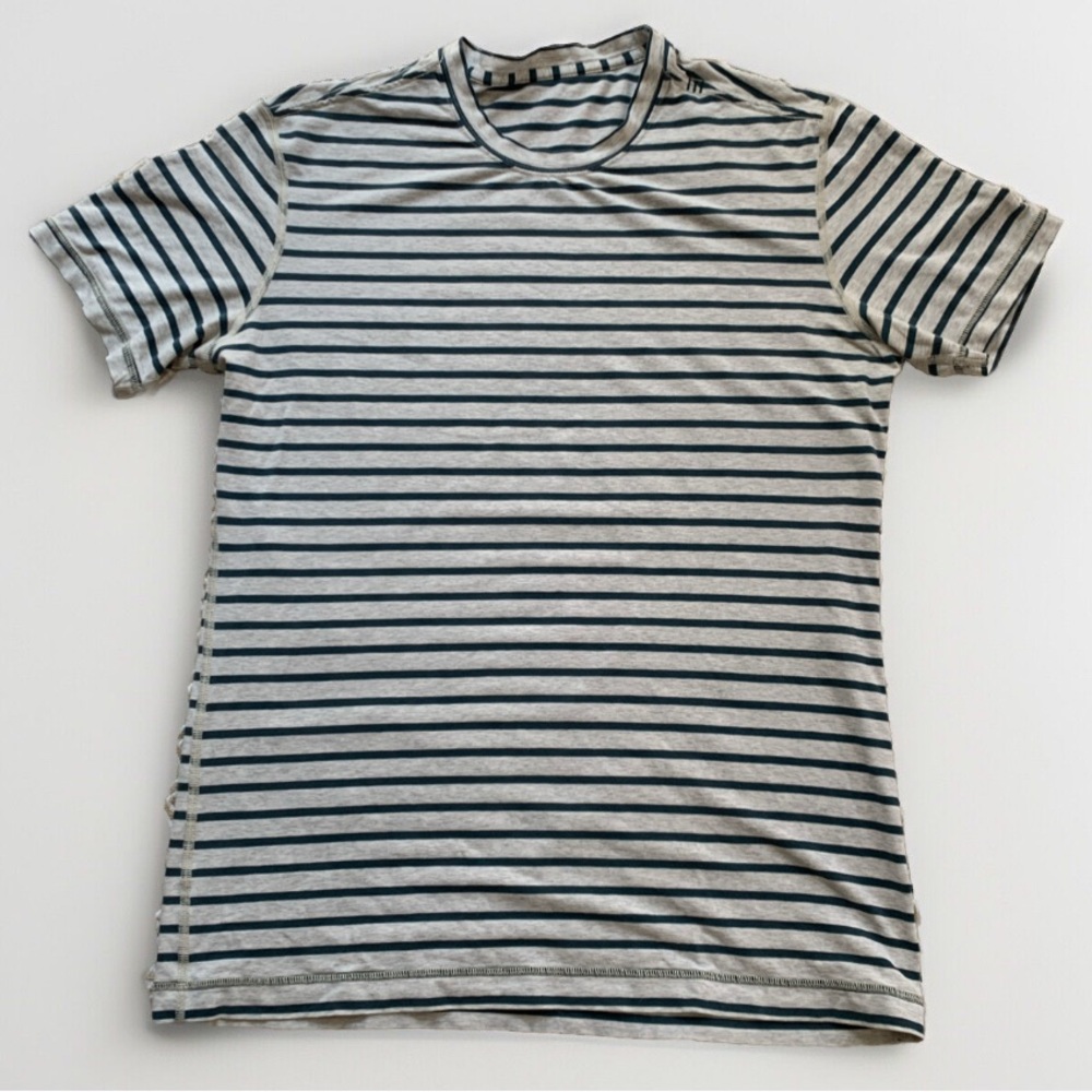 Lululemon 5 Year Basic Tee Striped Jersey CrewNeck (Medium)